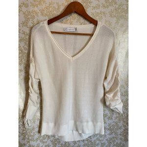 NY&CO- Form Fitting Sweater W/Ruched Sleeve Detail